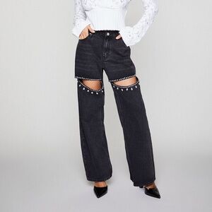 Rhinestone cut out jeans. Size 26 NWT